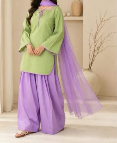 Crimson Elegance 3-Piece Straight Kurta Set