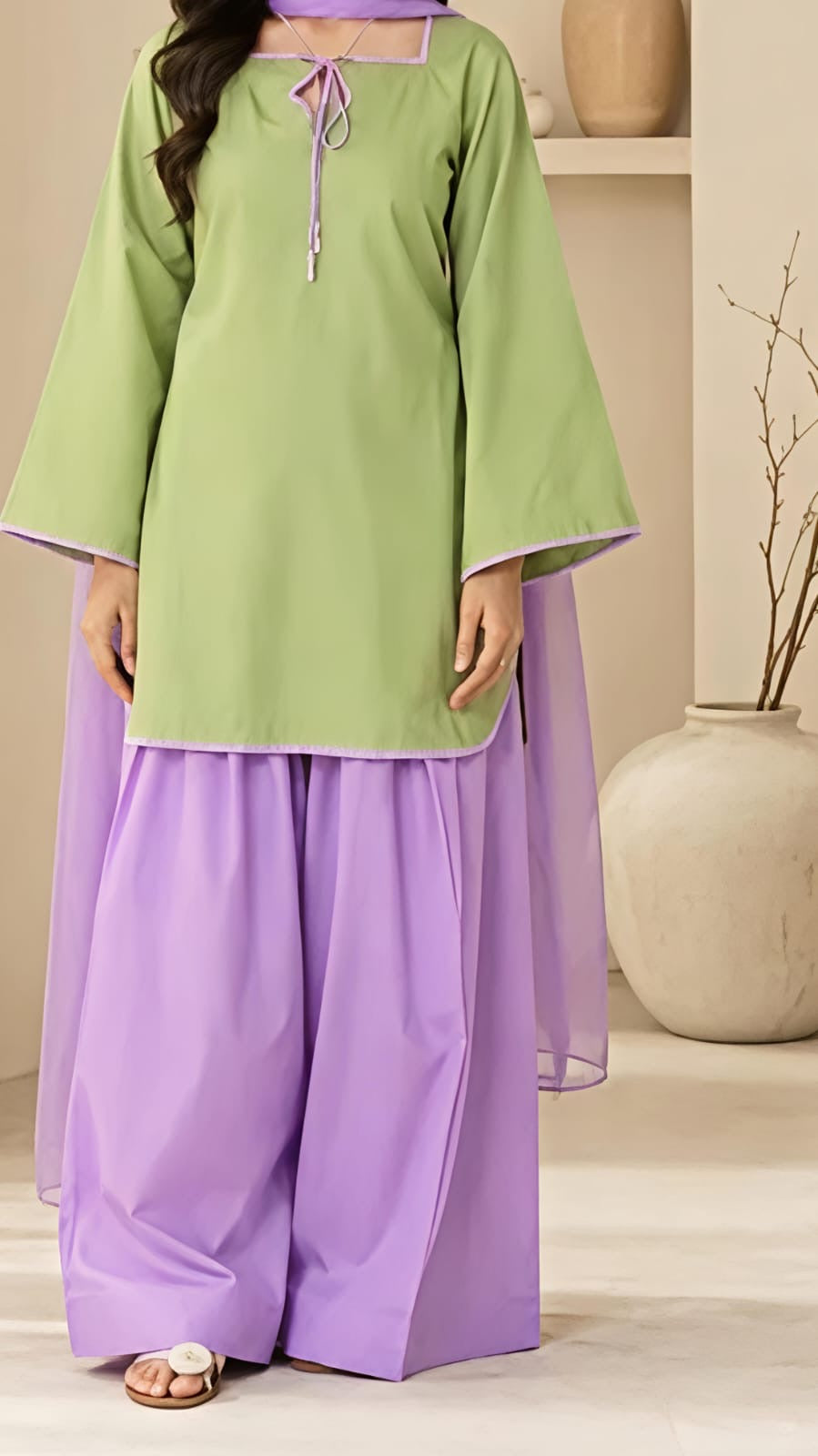 Crimson Elegance 3-Piece Straight Kurta Set
