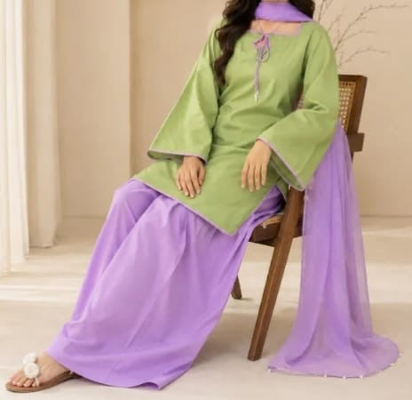 Crimson Elegance 3-Piece Straight Kurta Set