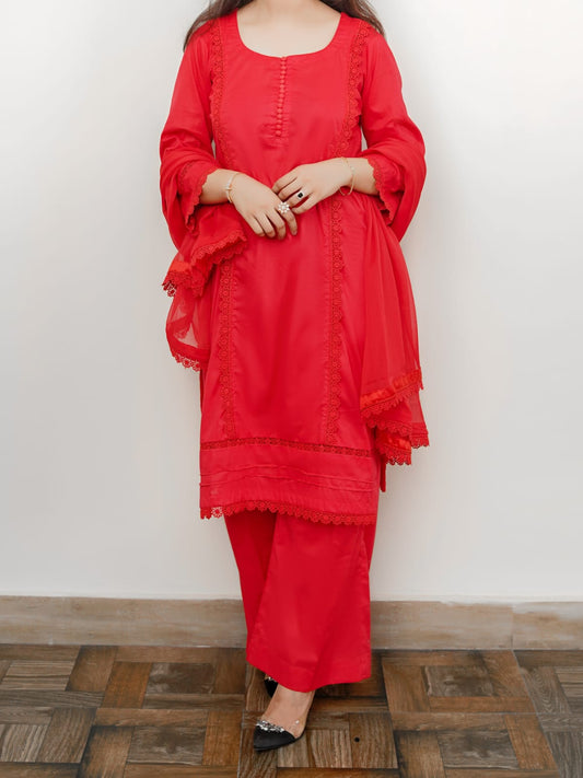 Cherry Red Elegance" 3-Piece Lawn
